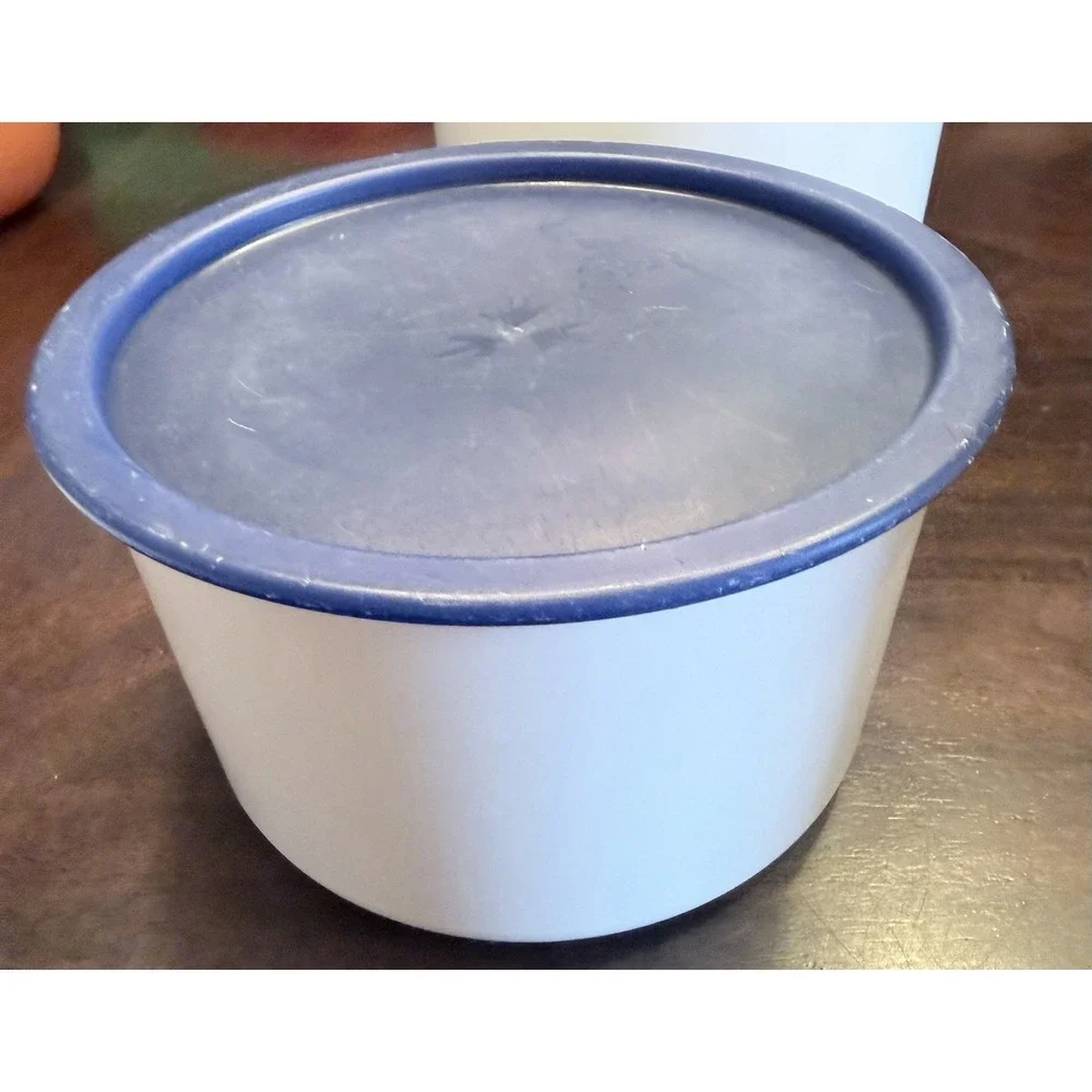 Tupperware Three Canisters With One Touch Blue Lids 24200–1. 27098–1 C. 24168–2